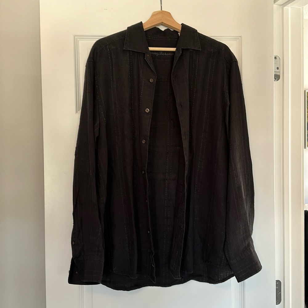 Tommy Bahama Black Casual Button Down Shirt